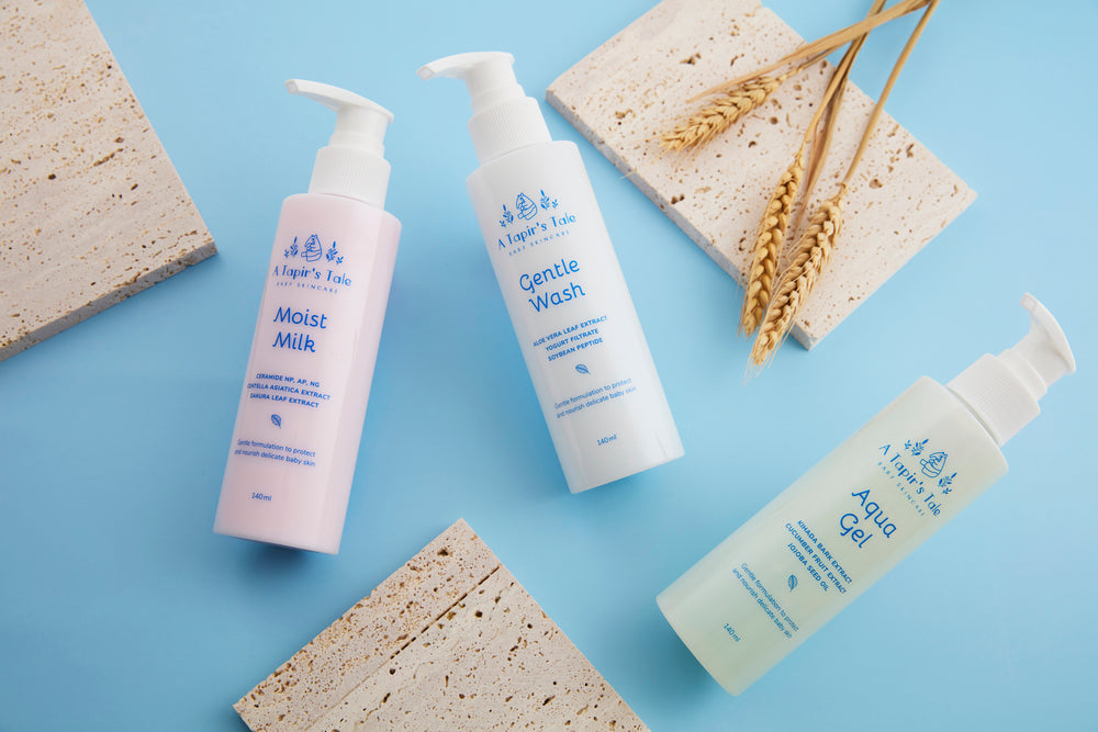 A Tapir's Tale | baby skincare moist milk, gentle wash and aqua gel Suitable for sensitive baby skin  
